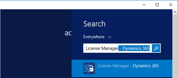 Start Pane – Search for License Manager