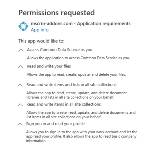  Permissions requested 