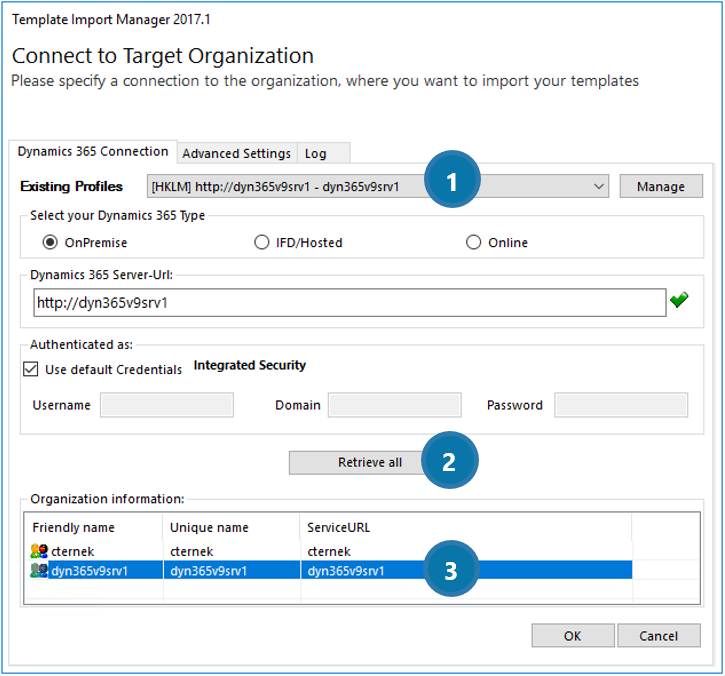 Connect to Target Organization