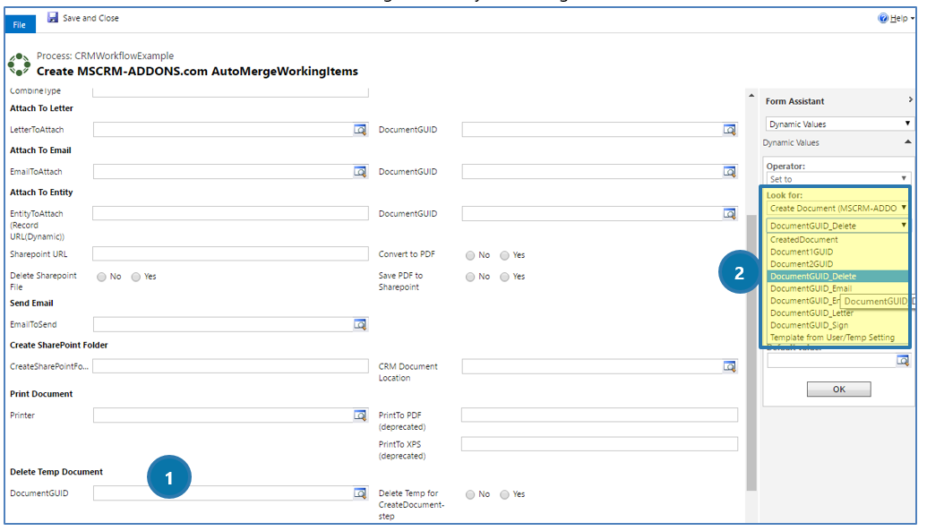  Define the Delete document steps