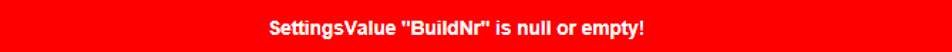  Error message
