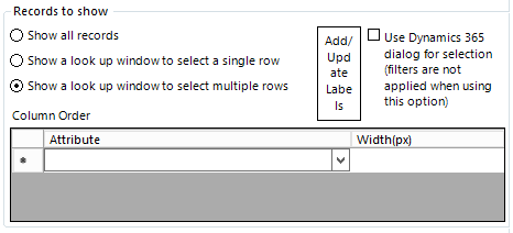 Show a lookup window to select multiple rows