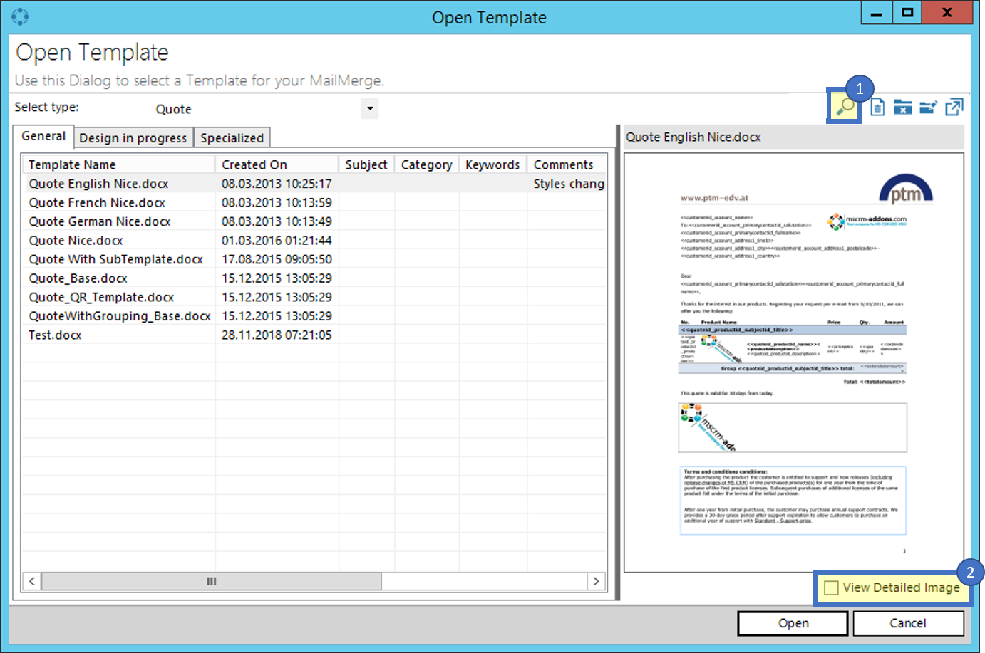 News.mscrm-addons.com Blog | Template Preview (Dynamics 365)