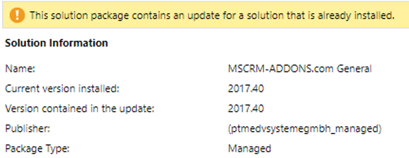 Solution information