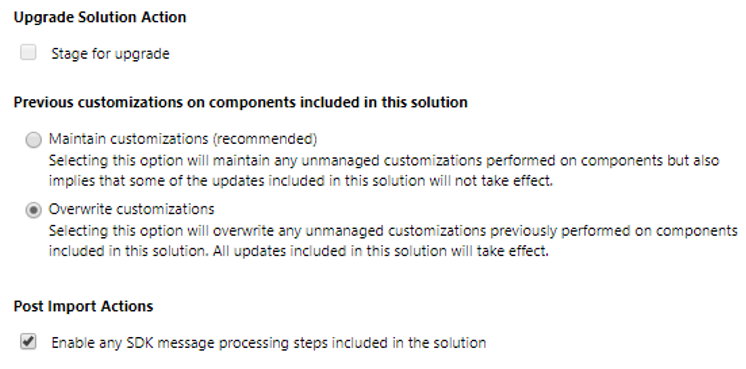 Overwrite customizations 