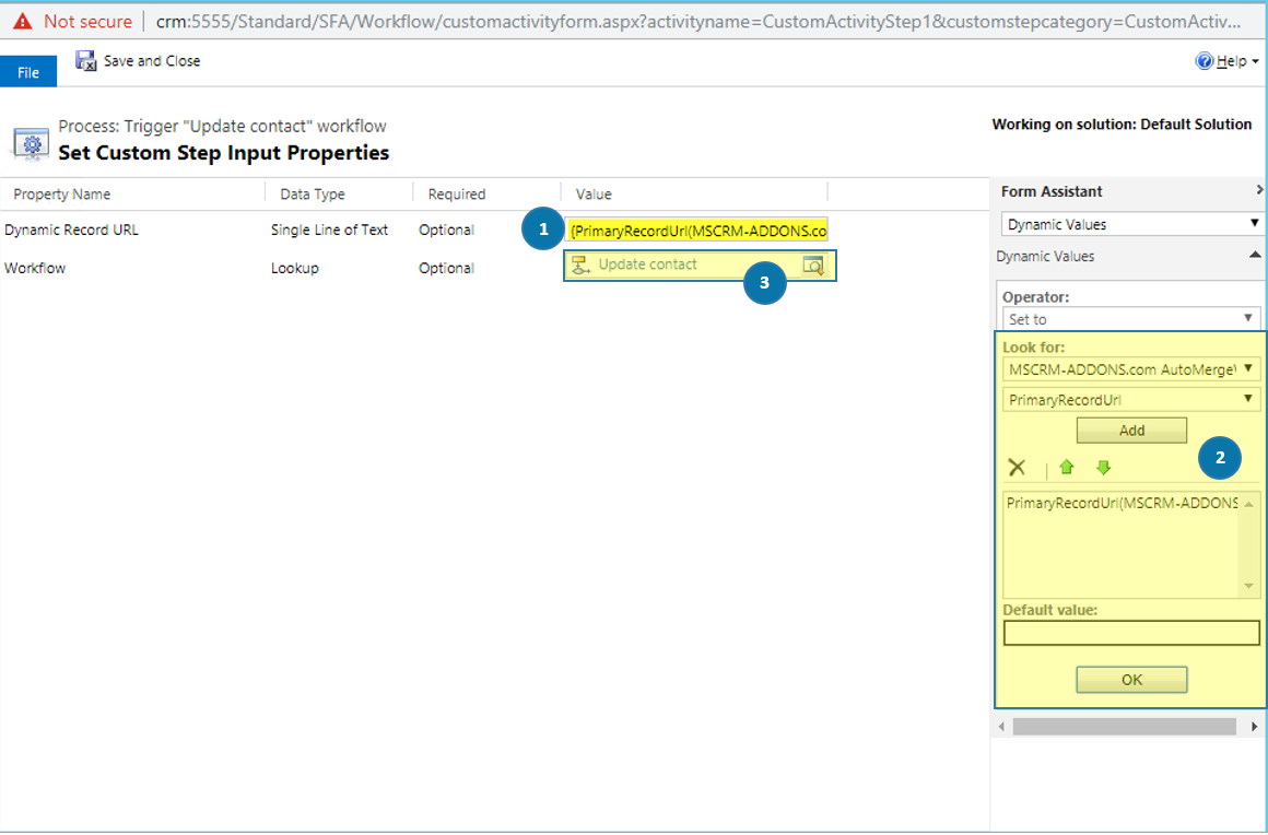  Set Custom Step Input Properties
