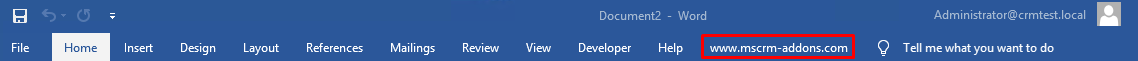 The mscrm-addons.com toolbar