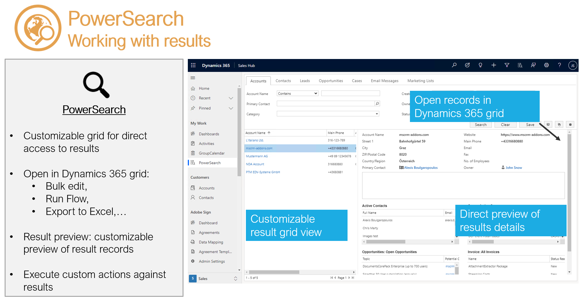 PowerSearch for Microsoft Dynamics 365