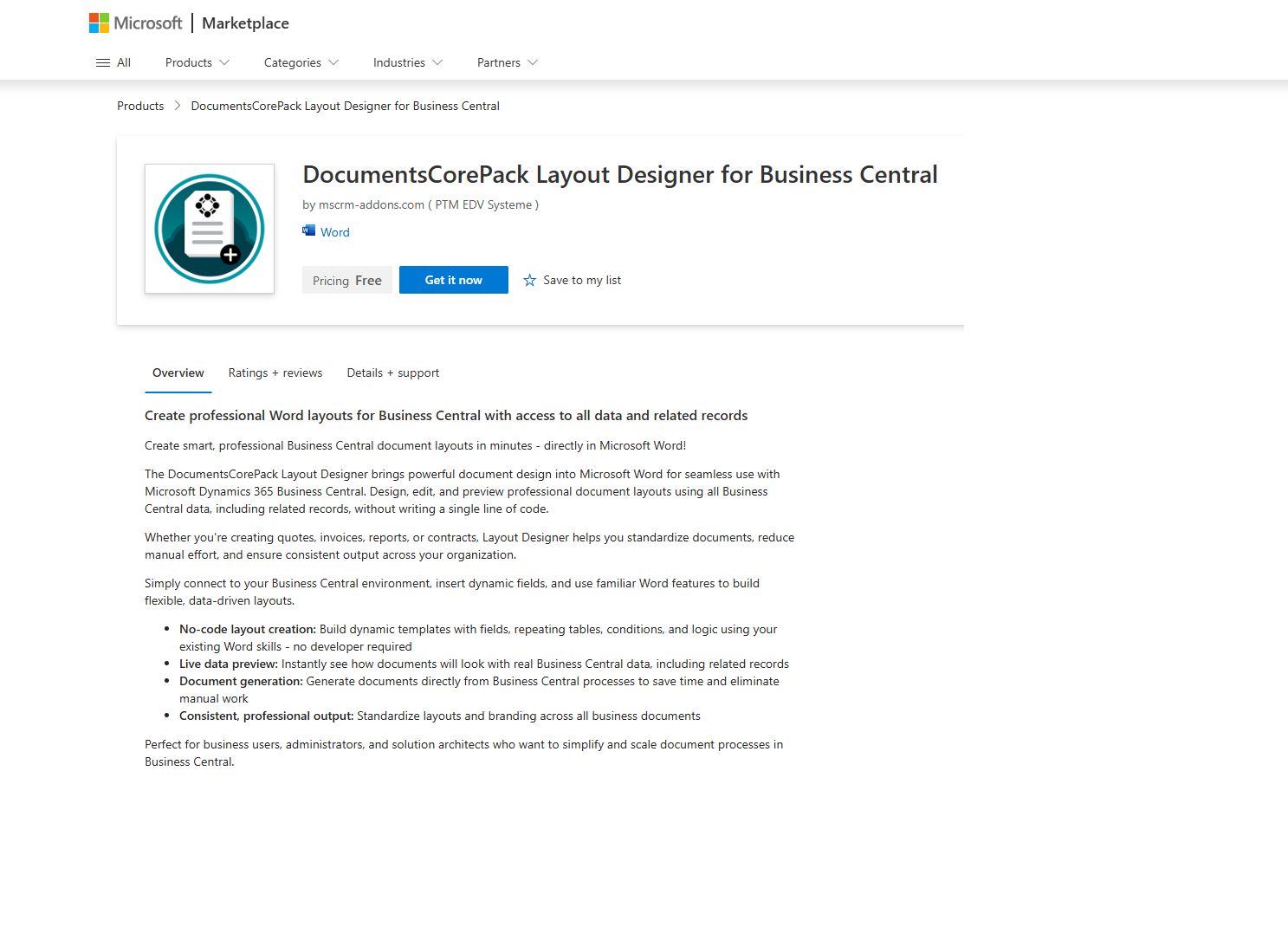 DocumentsCorePack Template Designer Marketplace