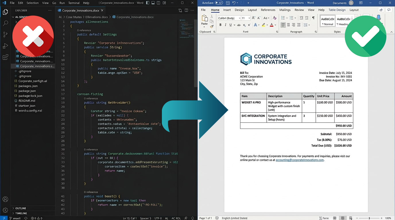 Business Central document preview